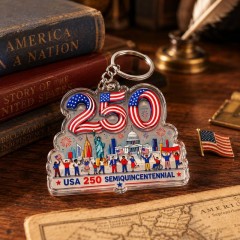 USA 250th Semiquincentennial Celebration Keychain, Acrylic Charm, Patriotic Gift | Trinmama image 3