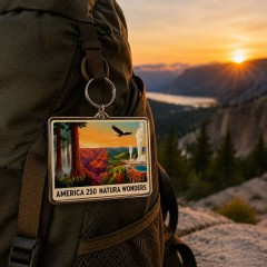 USA 250th Anniversary Natural Wonders Keychain, Acrylic Charm, Patriotic Gift | Trinmama image 2