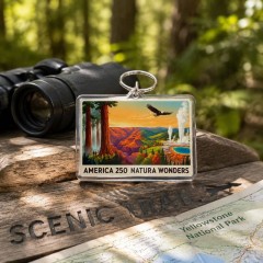 USA 250th Anniversary Natural Wonders Keychain, Acrylic Charm, Patriotic Gift | Trinmama image 3
