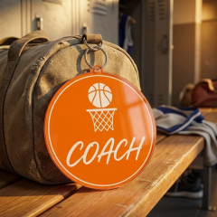 Basketball Game Day Personalized Name Keychain, Round Shape, Sports Gift | Trinmama image 3