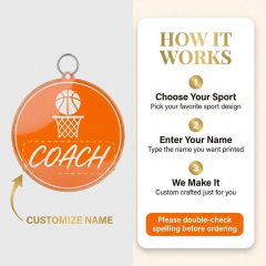 Basketball Game Day Personalized Name Keychain, Round Shape, Sports Gift | Trinmama image 4