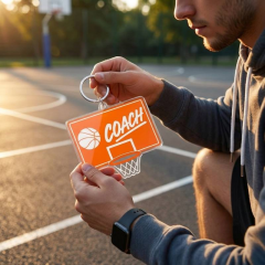 Basketball Game Day Personalized Name Keychain, Bar Shape, Sports Gift | Trinmama image 2