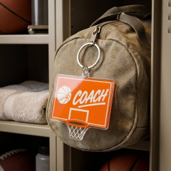 Basketball Game Day Personalized Name Keychain, Bar Shape, Sports Gift | Trinmama image 3