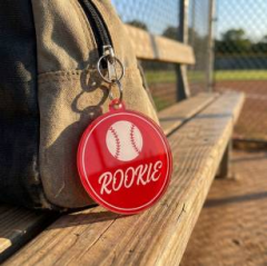 Baseball Game Day Personalized Name Keychain, Round Shape, Sports Gift | Trinmama image 3