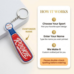 Baseball Game Day Personalized Name Keychain, Bar Shape, Sports Gift | Trinmama image 4
