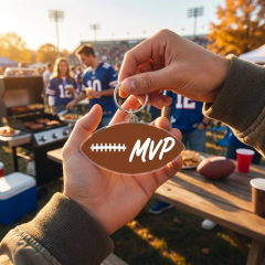 Football Game Day Personalized Name Keychain, Bar Shape, Sports Gift | Trinmama image 2