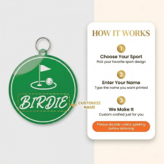 Golf Game Day Personalized Name Keychain, Round Shape, Sports Gift | Trinmama image 4