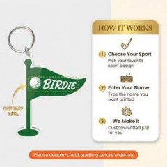 Golf Game Day Personalized Name Keychain, Bar Shape, Sports Gift | Trinmama image 4
