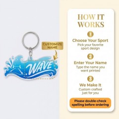 Swimming Game Day Personalized Name Keychain, Bar Shape, Sports Gift | Trinmama image 4