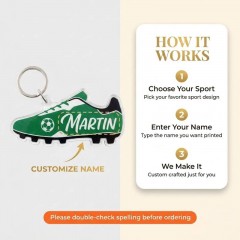 Soccer Game Day Personalized Name Keychain, Bar Shape, Sports Gift | Trinmama image 4