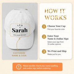 Personalized Zodiac Name Baseball Cap, Custom Star Sign Hat, Personalized Gift | Trinmama image 4