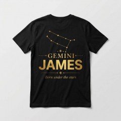 Personalized Gemini Zodiac T-Shirt, Custom Constellation Name, Zodiac Gift | Trinmama image 2