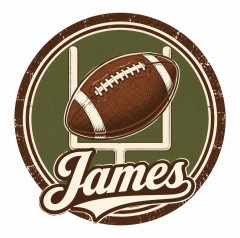 Personalized Vintage Football Badge Custom Name Baseball Cap image 4