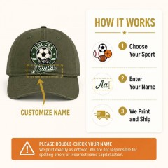 Personalized Vintage Soccer Badge Baseball Cap, Custom Name Hat, Gift for Fans | Trinmama image 5