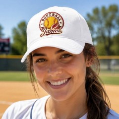 Personalized Vintage Softball Badge Baseball Cap, Custom Name Hat, Gift for Players | Trinmama image 2