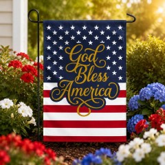 God Bless America Patriotic Garden Flag, Stars and Stripes Yard Flag, 4th of July Outdoor Decor | Trinmama image 2