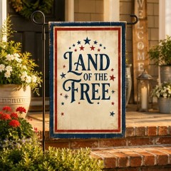 Land of the Free Rustic Patriotic Garden Flag, Farmhouse Yard Flag, 4th of July Outdoor Decor | Trinmama image 3