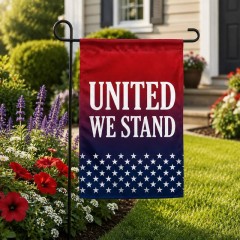 United We Stand Patriotic Garden Flag, Bold American Yard Flag, 4th of July Outdoor Decor | Trinmama image 2