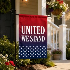 United We Stand Patriotic Garden Flag, Bold American Yard Flag, 4th of July Outdoor Decor | Trinmama image 3