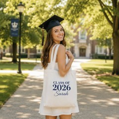 Personalized Class Of 2026 Tote Bag, Custom Graduation Canvas, Grad Gift | Trinmama image 2