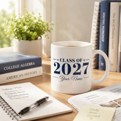 Personalized Class Of 2027 Coffee Mug, Custom Name Ceramic Cup, Graduation Gift | Trinmama image 2