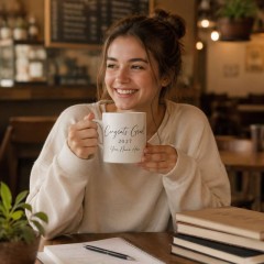 Personalized Congrats Grad 2027 Coffee Mug, Custom Name Ceramic Cup, Graduation Gift | Trinmama image 2
