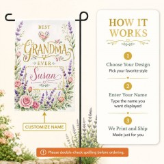 Personalized Best Grandma Ever Garden Flag & Custom Yard Flag - Custom Name image 5