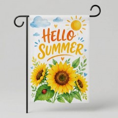 Hello Summer Sunflower Garden Flag, Summer Yard Flag, Outdoor Decor | Trinmama