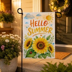 Hello Summer Sunflower Garden Flag, Summer Yard Flag, Outdoor Decor | Trinmama image 3