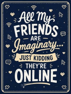 All My Friends Are Imaginary Just Kidding They're Online Funny Fleece Blanket image 4