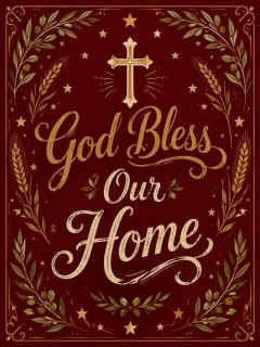 God Bless Our Home Vintage Fleece Blanket Americana Decor image 4