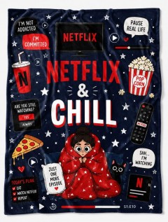 Netflix Binge Watcher & Chill Funny Fleece Blanket — Couch Potato Throw | Trinmama