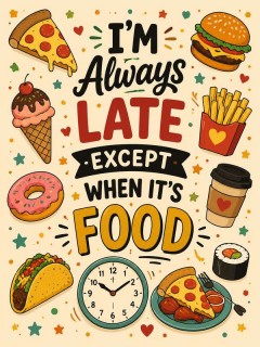 I'm Always Late Except When It's Food Funny Fleece Blanket — Foodie Throw | Trinmama image 4