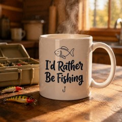 I'd Rather Be Fishing Mug, 11oz Ceramic Coffee Cup, Funny Gift for Anglers | Trinmama image 2