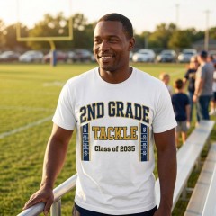 Personalized 2nd Grade Tackle T-Shirt, Custom Year Varsity Style, School Gift | Trinmama image 2