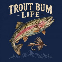 Trout Bum Life T-Shirt, Vintage Fly Fishing, Gift for Anglers | Trinmama image 4