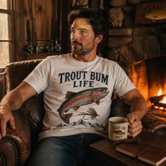 Trout Bum Life T-Shirt, Vintage Fly Fishing, Gift for Anglers | Trinmama image 3
