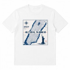 Manhattan NYC Coordinates Map T-Shirt