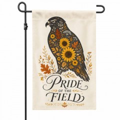 Pride of the Field Garden Flag - Hawk Floral Silhouette Outdoor Decor