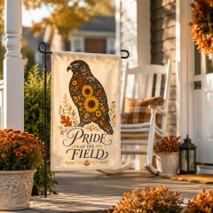 Pride of the Field Garden Flag - Hawk Floral Silhouette Outdoor Decor image 3