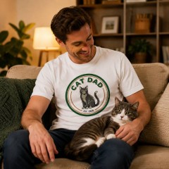 Cat Dad Vintage Emblem T-Shirt, Retro Cat Lover, Cat Dad Gift | Trinmama image 2