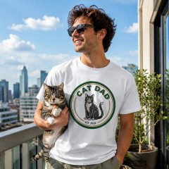 Cat Dad Vintage Emblem T-Shirt, Retro Cat Lover, Cat Dad Gift | Trinmama image 3