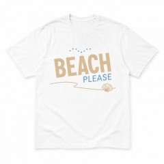 Beach Please T-Shirt, Bold Typography, Funny Beach Vacation Gift | Trinmama