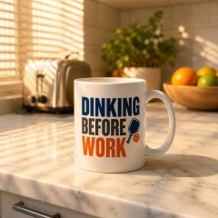 Dinking Before Work - Ceramic Coffee Mug - Pickleball Player Gift image 2