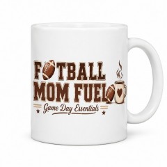 Football Mom Fuel Mug, Game Day Ceramic Coffee Cup, Football Mom Gift | Trinmama