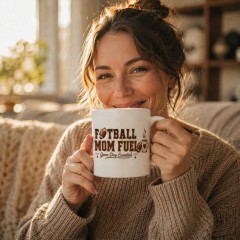 Football Mom Fuel Mug, Game Day Ceramic Coffee Cup, Football Mom Gift | Trinmama image 2