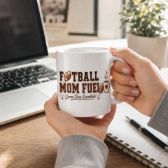 Football Mom Fuel Mug, Game Day Ceramic Coffee Cup, Football Mom Gift | Trinmama image 3