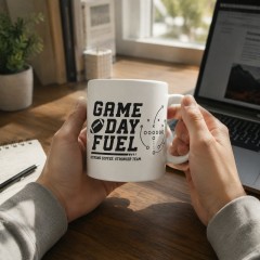Game Day Fuel Mug, Ceramic Coffee Cup for Football Moms, Game Day Gift | Trinmama image 3