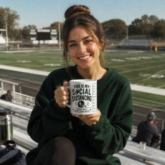 This Is My Social Distancing Mug, Funny Football Mom Ceramic Coffee Cup, Game Day Gift | Trinmama image 2