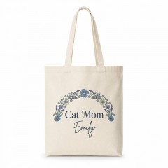 Personalized Dog Mom Tote Bag, Custom Pet Lover Canvas, Paw Print Gift | Trinmama